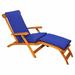 Rosecliff Heights Webrook Streamer Outdoor Teak Lounger Wood/Solid Wood in Brown/White | 34 H x 23 W x 65 D in | Wayfair