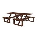 Rosecliff Heights Westbrook Outdoor Picnic Table Wood/Plastic in Red | 94 W x 74 D in | Wayfair 7FC0B2A6C6114763AD5C28831B29834B