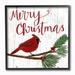 The Holiday Aisle® 'Merry Christmas Red Bird' Painting Wood in Brown | 12 H x 12 W x 1.5 D in | Wayfair 7227202B043F46ADABA3647D7A5DC7F4