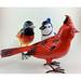 Winston Porter 3 Piece Therir Metal Birds Assortment Figurine Set Metal in Blue/Red/Yellow | 6 H x 9 W x 3 D in | Wayfair
