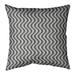 Latitude Run® Avicia Wavy Stripe Indoor/Outdoor Throw Pillow Polyester/Polyfill blend in Gray/Black | 20 H x 20 W x 3 D in | Wayfair