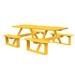 Rosecliff Heights Westbrook Outdoor Picnic Table Wood/Plastic in Yellow | 94 W x 74 D in | Wayfair 4158BDF652204511BDCD8E0F9629A537