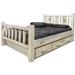 Loon Peak® Homestead Collection Lodge Pole Pine Storage Bed Wood in White | 47 H x 66 W x 94 D in | Wayfair 88F4A125BE78456AA8C1A2A73469A8CB