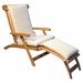 Rosecliff Heights Webrook Streamer Outdoor Teak Lounger Wood/Solid Wood in Brown/White | 34 H x 23 W x 65 D in | Wayfair