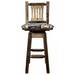 Loon Peak® Homestead Collection Bar Stool Wood/Upholstered in Brown | 38 H x 19 W x 18 D in | Wayfair 04ED540988654E89B2C84A14A26F1DD8