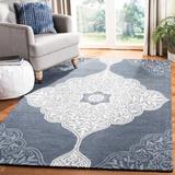 Blue/Gray 96 x 0.31 in Indoor Area Rug - Ophelia & Co. Jones Street Six Hundred Twenty Area Rug In Gray/Navy Wool | 96 W x 0.31 D in | Wayfair