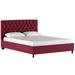 Wildon Home® Misbah Button Tufted Platform Bed Upholstered/Velvet, Polyester in Black | 44 H x 56 W x 78 D in | Wayfair