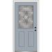 Verona Home Design Grace Painted Both Sides The Same 1/2 Lite 2-Panel Prehung Front Entry Door on 6-9/16" Frame in White | Wayfair ZZ3667578L
