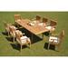 Rosecliff Heights Stuart Rectangular 8 - Person Teak Outdoor Dining Set Wood/Metal in Brown | 30.5" H x 71" L x 40" W | Wayfair