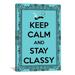 Winston Porter Keep Calm & Stay Classy Graphic Art on Canvas in Black/Blue | 90 H x 60 W x 1.5 D in | Wayfair 1098D5EB76D14C83A89C0C27505B050D