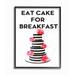 Ebern Designs 'Fashion Designer Cake & Flowers Funny Word' Graphic Art Paper in Black/Pink | 30 H x 24 W x 1.5 D in | Wayfair