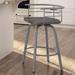 Trent Austin Design® Friedell Solid Wood Swivel Counter & Bar Stool Wood/Metal in Gray/Green | 36.25 H x 21.5 W x 19.25 D in | Wayfair