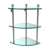 Red Barrel Studio® Morosini 3 Piece Corner Shelf Glass/Metal in Gray | 15 H x 8 W x 8.22 D in | Wayfair MA-6-PNI