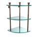 Brayden Studio® Ballenas 3 Piece Triangle Corner Shelf Glass/Metal in Brown | 15 H x 8.5 W x 8.3 D in | Wayfair 1AD762184D2D466FB582DB46EB5C3E0E