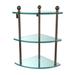 Red Barrel Studio® Morosini 3 Piece Corner Shelf Glass/Metal in Brown | 15 H x 8 W x 8.22 D in | Wayfair MA-6-VB