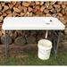 Symple Stuff Sussman Folding Camping Outdoor Table Plastic/Metal in White | 36.6 H x 44 W x 24 D in | Wayfair FISHTABLE