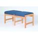 Symple Stuff Geis Two Seat Bench Wood/Fabric in Blue | 19 H x 42 W x 20 D in | Wayfair DW5-2DMHLB
