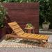 Highland Dunes Curtis 78.75" Long Reclining Acacia Single Chaise w/ Table Wood/Solid Wood in Brown | 12.5 H x 26 W x 78.75 D in | Outdoor Furniture | Wayfair