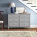 Wildon Home® Aqib 6 Drawer 52" W Double Dresser Wood in Gray | 35 H x 52 W x 19 D in | Wayfair AC96768794754716A76D01D7FA16E7FC