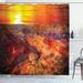 East Urban Home House Horizon Overview Unique Grand Canyon w/ Sunset Effect Shower Curtain Set Polyester | 69 H x 105 W in | Wayfair