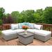 Lark Manor™ Andrick 6 Piece Rattan Sectional Seating Group w/ Cushions Synthetic Wicker/All - Weather Wicker/Wicker/Rattan in Gray | Outdoor Furniture | Wayfair