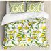 East Urban Home Nature Flowering Lemon Woody Plant Romance Habitat Citrus Fresh Background Duvet Cover Set Microfiber | Queen | Wayfair