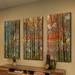 Wade Logan® Through The Trees by Marmont Hill - 3 Piece Wrapped Canvas Set Metal in Blue/Brown/Green | 40 H x 60 W x 1.5 D in | Wayfair