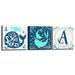 Harriet Bee Fedor 3 Piece 'Sea Seeker' Monogram Set Canvas, Wood in Blue/Brown/Green | 16 H x 48 W x 1.5 D in | Wayfair