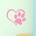 Winston Porter Heart w/ Paws Pet Vinyl Wall Decal Vinyl in Pink | 12 H x 12 W in | Wayfair 4E1F254C82BC47C983FFB912195C88D7