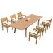 Rosecliff Heights Keon Rectangular 6 - Person Teak Outdoor Dining Set Metal in Brown/White | 30.5" H x 82" L x 40" W | Wayfair