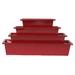 August Grove® Venuti Enameled Galvanized Rectangular 4 Piece Metal Planter Box Set Metal in Red | 6 H x 7 W x 23 D in | Wayfair