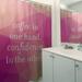 East Urban Home Faux Gemstone Coffee & Confidence Quote Single Shower Curtain Polyester in Pink/Indigo/Brown | 74 H x 71 W in | Wayfair