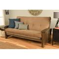 The Twillery Co.® Stratford Full 83" Wide Futon & Mattress Wood/Solid Wood in Brown | 37 H x 83 W x 32 D in | Wayfair