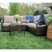 Latitude Run® Viktualien 2 Piece Rattan Sectional Seating Group w/ Cushions Synthetic Wicker/All - Weather Wicker/Wicker/Rattan in Brown | Outdoor Furniture | Wayfair