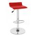 Orren Ellis Holderness Adjustable Height Swivel Bar Stool Upholste/Leather/Metal/Faux leather in Red | 15 W x 15 D in | Wayfair