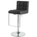 Orren Ellis Amabelle Swivel Adjustable Height Bar Stool Leather/Metal/Faux leather in Black | 15 W x 18.1 D in | Wayfair ALEX-BLACK