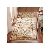 White 27 x 0.63 in Area Rug - Astoria Grand Molter Floral Handmade Tufted Wool Ivory Area Rug Wool | 27 W x 0.63 D in | Wayfair