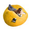Ebern Designs Microfiber Bean Bag Sofa Plastic in Orange/Yellow | 34 H x 72 W x 48 D in | Wayfair 1F96ADD48E95441EA676A67508F623A0