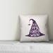 The Holiday Aisle® Spina Happy Halloween Witch Hat Throw Pillow Polyester/Polyfill blend | 18 H x 18 W x 1.5 D in | Wayfair