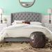 Sand & Stable™ Rhode Tufted Low Profile Standard Bed Upholstered/Polyester in Gray | 53.3 H x 80.1 W x 82.3 D in | Wayfair