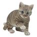 August Grove® Marland Lifelike Pawing Tabby Cat Figurine Resin in Brown/Gray | 9 H x 13.75 W x 6.5 D in | Wayfair 48B27F9F65A94C46A33E1CA1C4251703