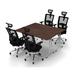 Symple Stuff Haga 4 Person Conference Meeting Tables w/ 4 Chairs Complete Set Wood/Metal in Brown | 30 H x 60 W x 30 D in | Wayfair