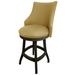Gracie Oaks Kemble Spectator Counter, Bar & Extra Tall Swivel Stool Wood/Upholstered/Leather in Brown | Counter Stool (26" Seat Height) | Wayfair