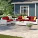 Wade Logan® Azyon 6 Piece Sofa Seating Group w/ Cushions Synthetic Wicker/All - Weather Wicker/Wicker/Rattan in White | Outdoor Furniture | Wayfair