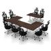 Symple Stuff Hagy 9 Person Conference Meeting Tables w/ 9 Chairs Complete Set Wood/Metal in Brown | 30 H x 60 W x 30 D in | Wayfair