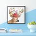 Red Barrel Studio® 'Christmas Light Reindeer Hat' - Watercolor Painting Print Canvas in Brown/Green/Yellow | 39.5 H x 39.5 W x 2 D in | Wayfair