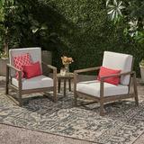 Wade Logan® Arilynn Outdoor Patio Chair w/ Cushions Wood in Gray | 32.5 H x 26.5 W x 33.5 D in | Wayfair 98226DC8FC004E9599698EB3897C703C