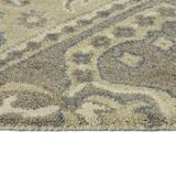 Gray 96 x 0.315 in Area Rug - World Menagerie Atascadero Floral Handmade Tufted Wool Beige Area Rug Wool | 96 W x 0.315 D in | Wayfair