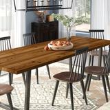 Union Rustic Horrace Solid Wood Double Pedestal Dining Table Wood/Metal in Brown | 30 H x 120 W x 48 D in | Wayfair