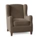 Wingback Chair - Fairfield Chair Wright 31" Wide Slipcovered Wingback Chair Leather/Fabric in Gray/Brown | 40 H x 31 W x 36.5 D in | Wayfair